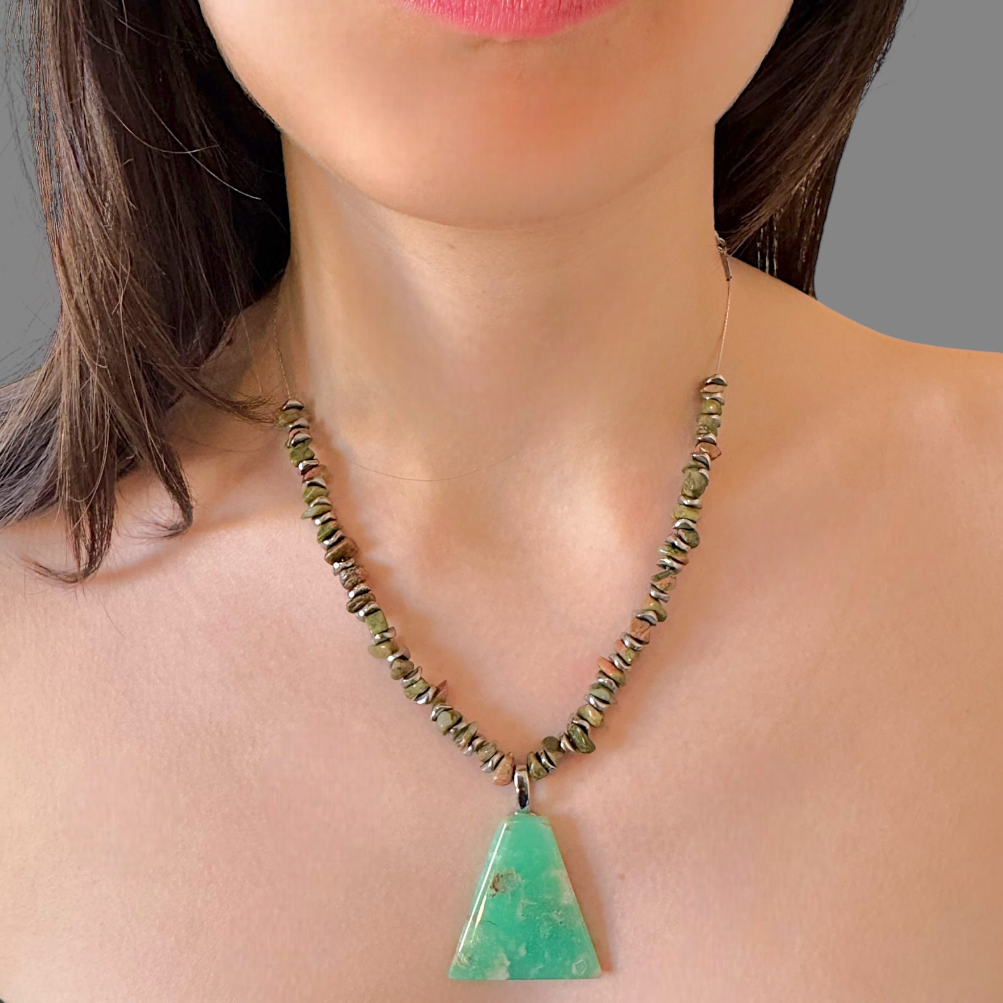 Collana crisoprasio 35x33 mm Sharifa Crystals